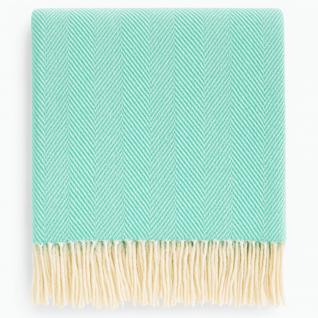 Fennco Styles Camel Herringbone Throw Blanket with Fringe (50x60) - Pisgah Needleworks