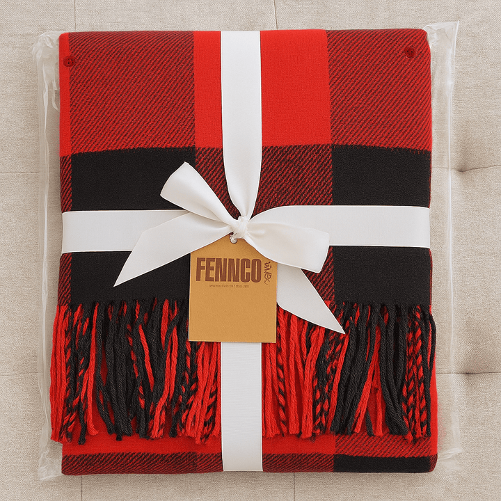 Fennco Styles Classic Buffalo Plaid Decorative Throw Blanket – Black (50x60) - Pisgah Needleworks
