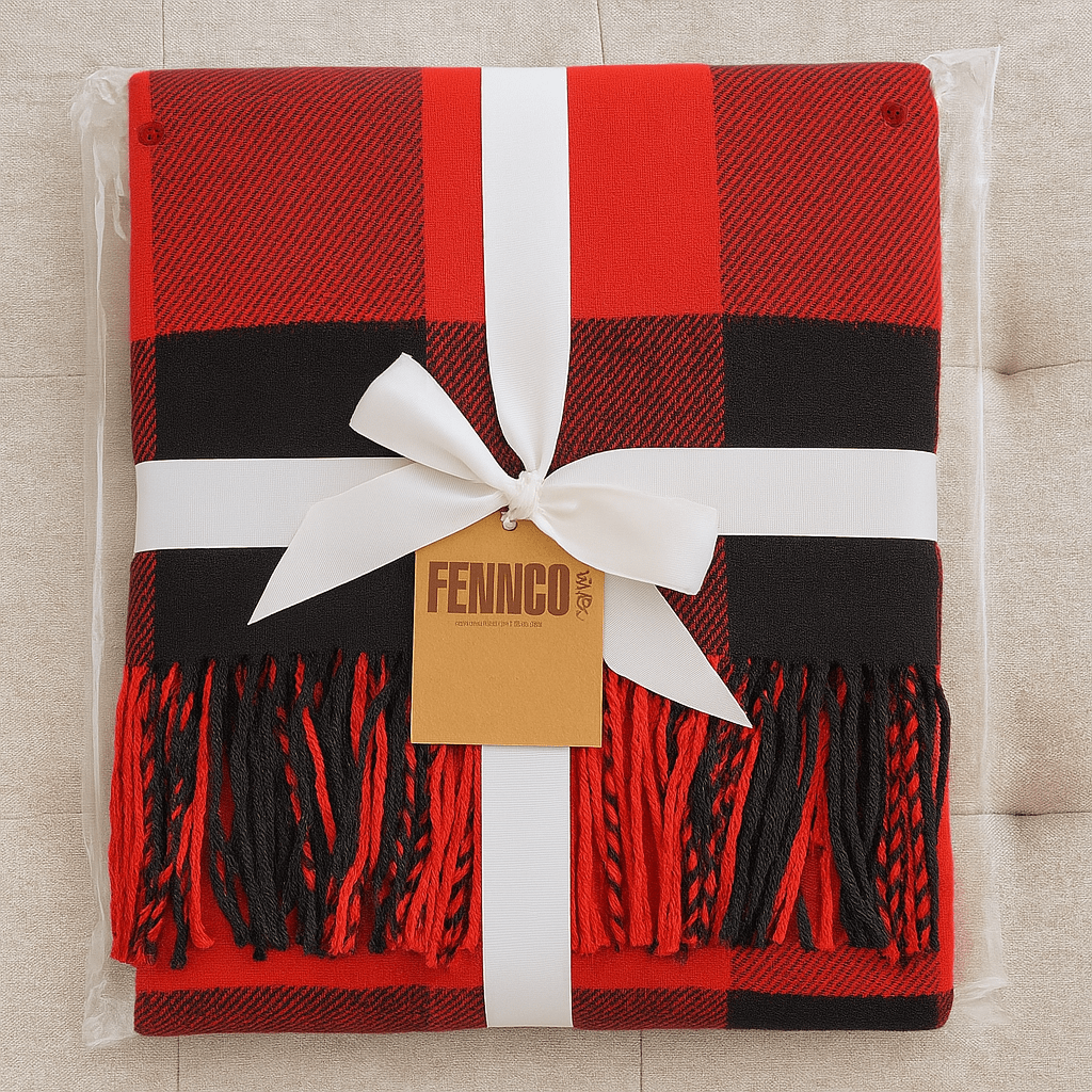 Fennco Styles Classic Buffalo Plaid Decorative Throw Blanket – Red (50x60) - Pisgah Needleworks