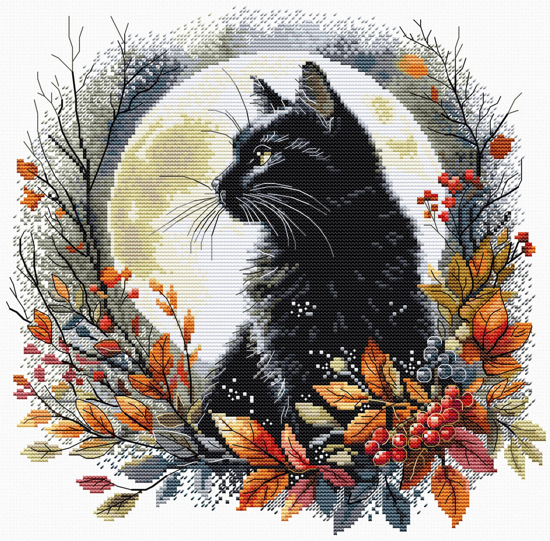 HobbyJobby - Cross Stitch Kit HobbyJobby - The Night Cat - Pisgah Needleworks