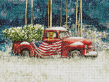 Diamond Art Club - Vintage Red Truck: Square with 48 Colors including 3 ABs / 64,753 / 29" x 22" (74cm x 56cm) - Pisgah Needleworks
