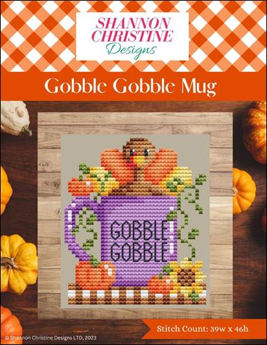 Gobble Gobble Mug Cross Stitch Pattern | Thanksgiving Design - Pisgah Needleworks