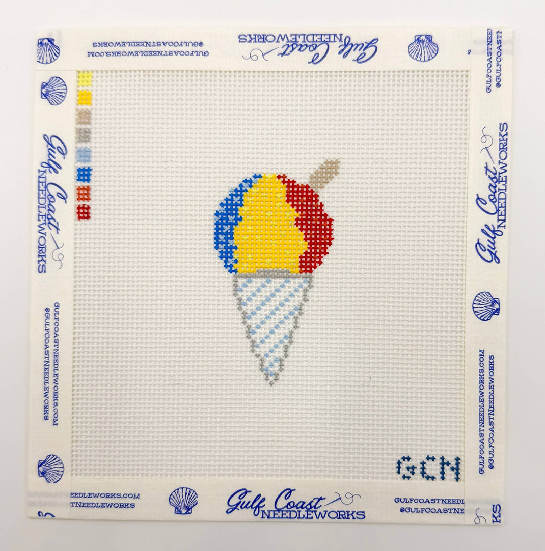 Gulf Coast Needleworks - Mini Snowball Needlepoint Canvas | Hand-Painted Needlepoint - Pisgah Needleworks
