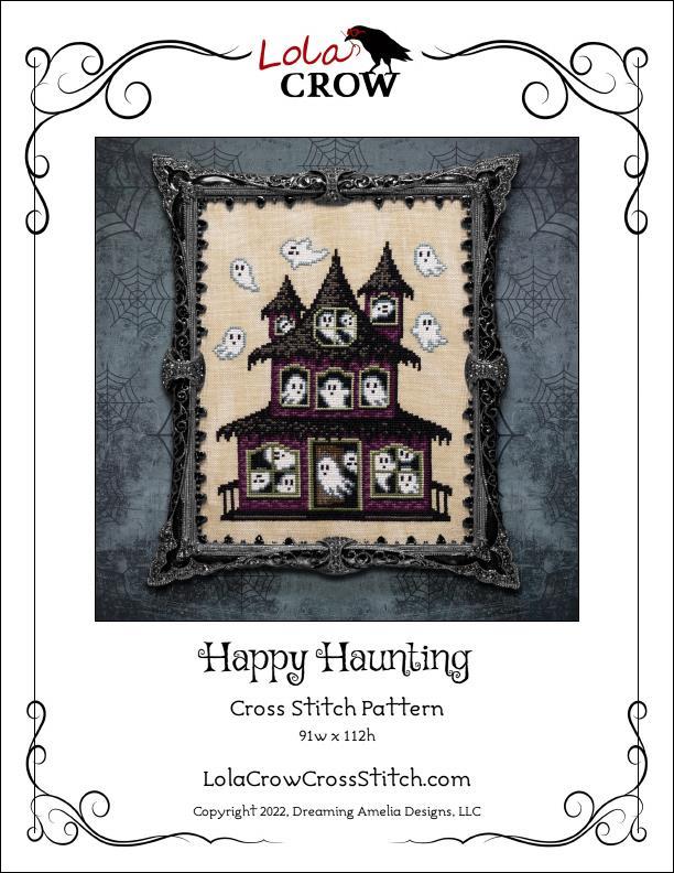 Happy Haunting Cross Stitch Pattern | Lola Crow Halloween Design - Pisgah Needleworks