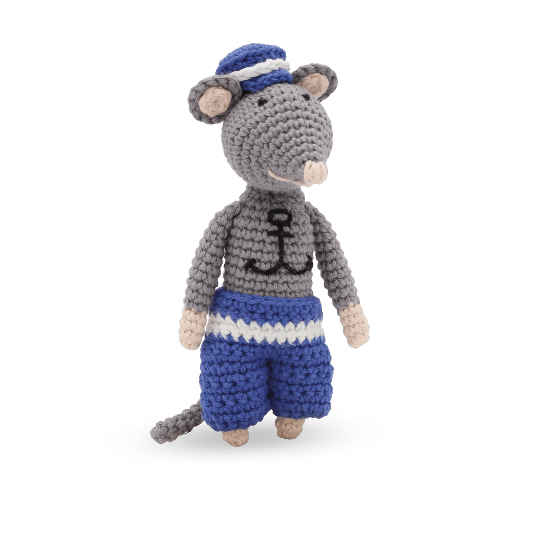Hardicraft DIY Crochet Kit - Grandpa Sailor Mouse - Pisgah Needleworks