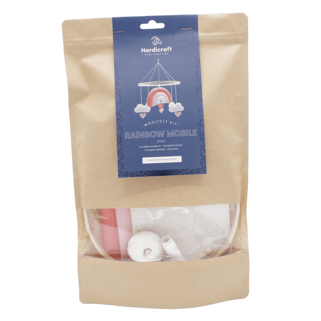 Hardicraft DIY Felt Kit – Rainbow Mobile (Pink) - Pisgah Needleworks