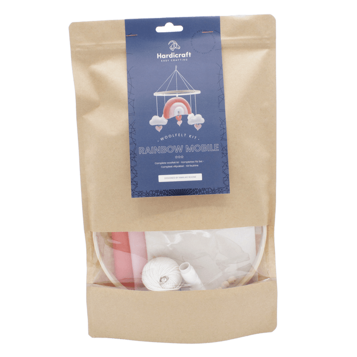 Hardicraft DIY Felt Kit – Rainbow Mobile (Pink) - Pisgah Needleworks