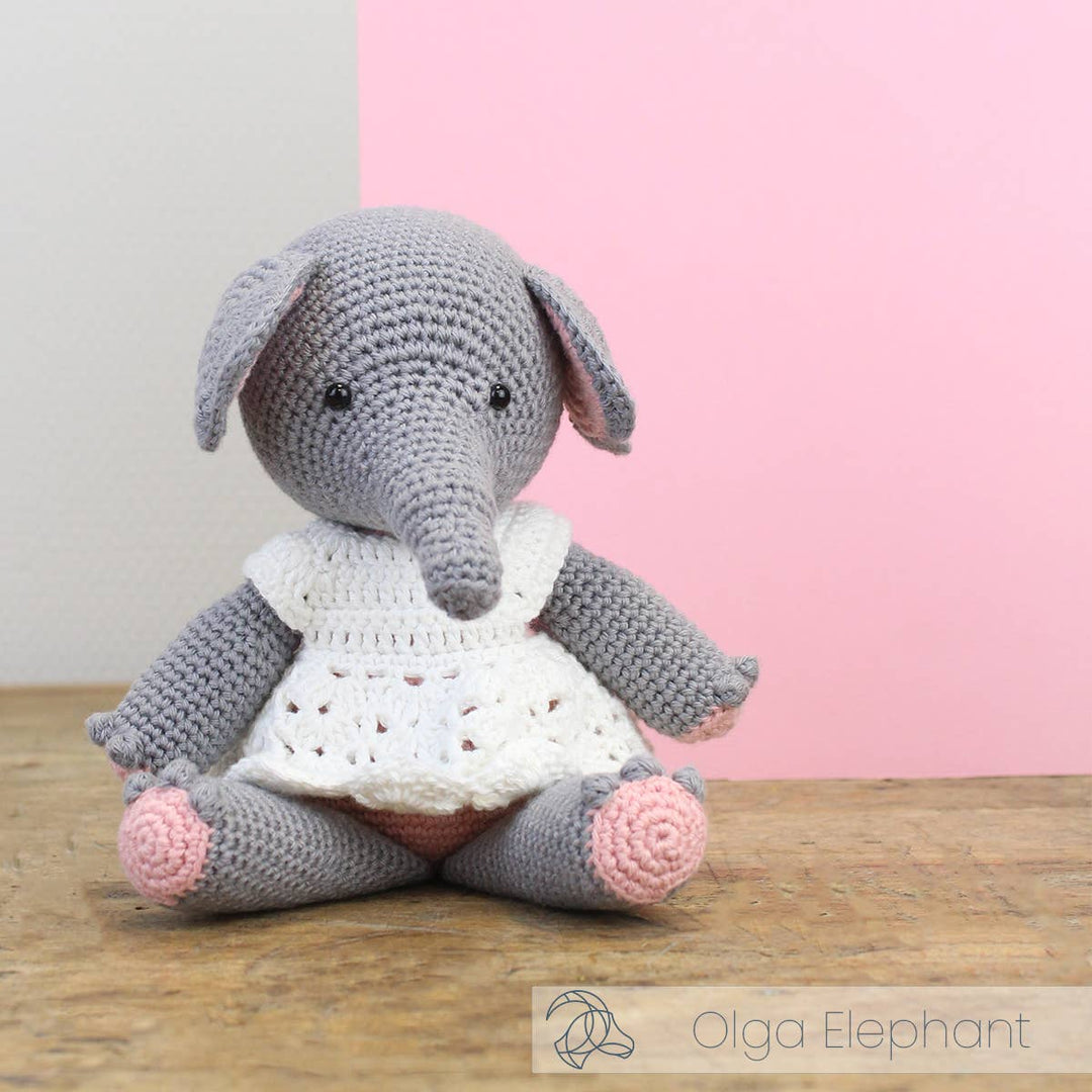 Hardicraft Olga Elephant DIY Crochet Kit - Pisgah Needleworks