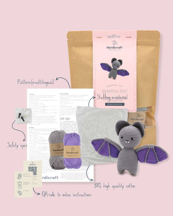 Hardicraft USA - DIY Crochet Kit - Bianca Bat - Pisgah Needleworks