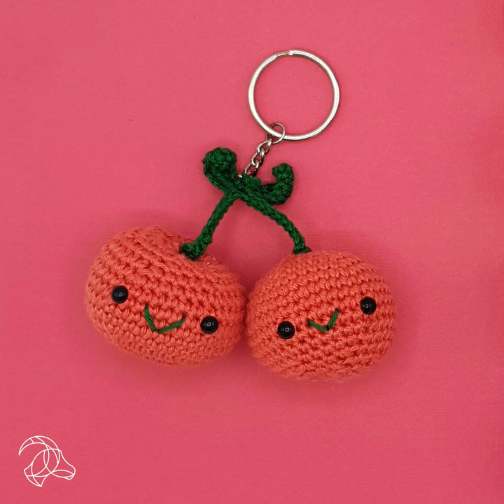 Hardicraft USA - DIY Crochet Kit - Cherries Bag Charm - Pisgah Needleworks