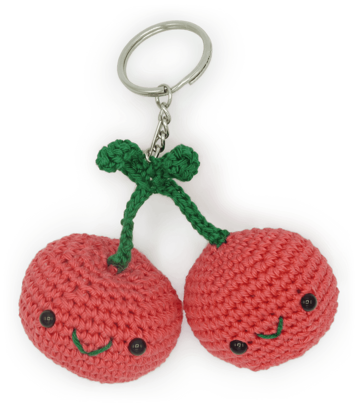 Hardicraft USA - DIY Crochet Kit - Cherries Bag Charm - Pisgah Needleworks