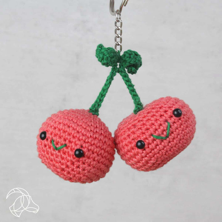 Hardicraft USA - DIY Crochet Kit - Cherries Bag Charm - Pisgah Needleworks