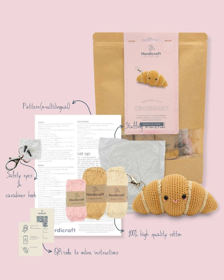 Hardicraft USA - DIY Crochet Kit - Croissant Bag Charm - Pisgah Needleworks
