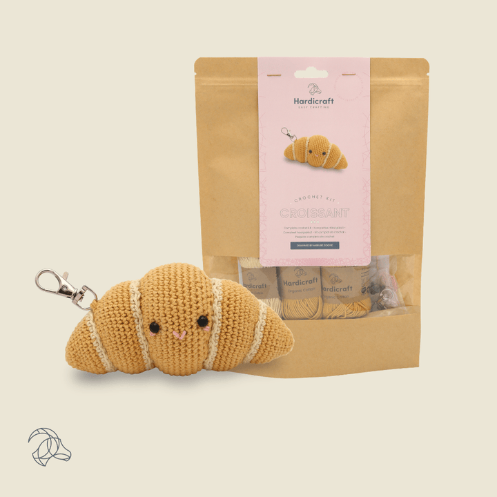Hardicraft USA - DIY Crochet Kit - Croissant Bag Charm - Pisgah Needleworks
