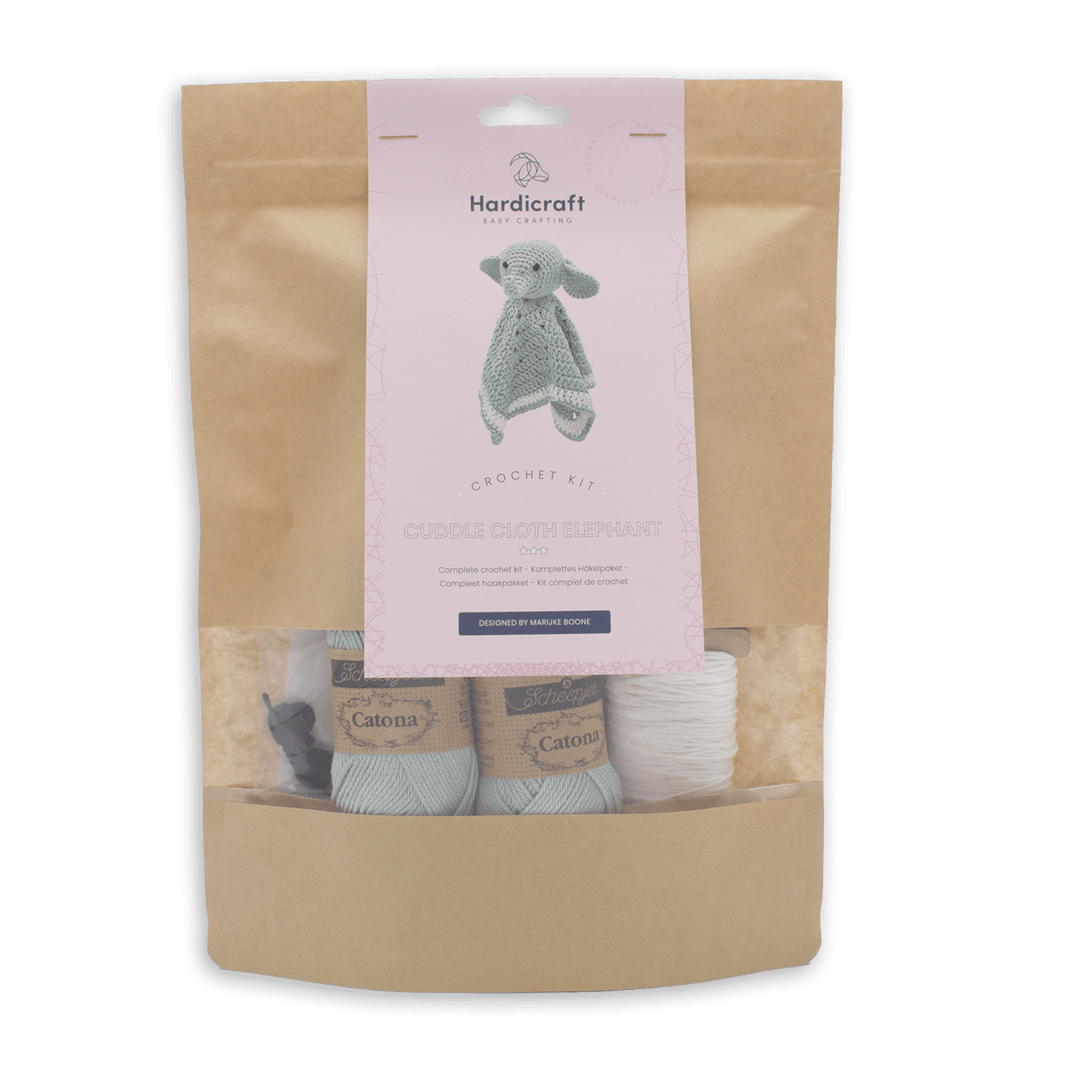 Hardicraft USA DIY Crochet Kit – Elephant Cuddle Cloth - Pisgah Needleworks