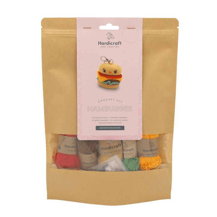 Hardicraft USA - DIY Crochet Kit - Hamburger Bag Charm - Pisgah Needleworks