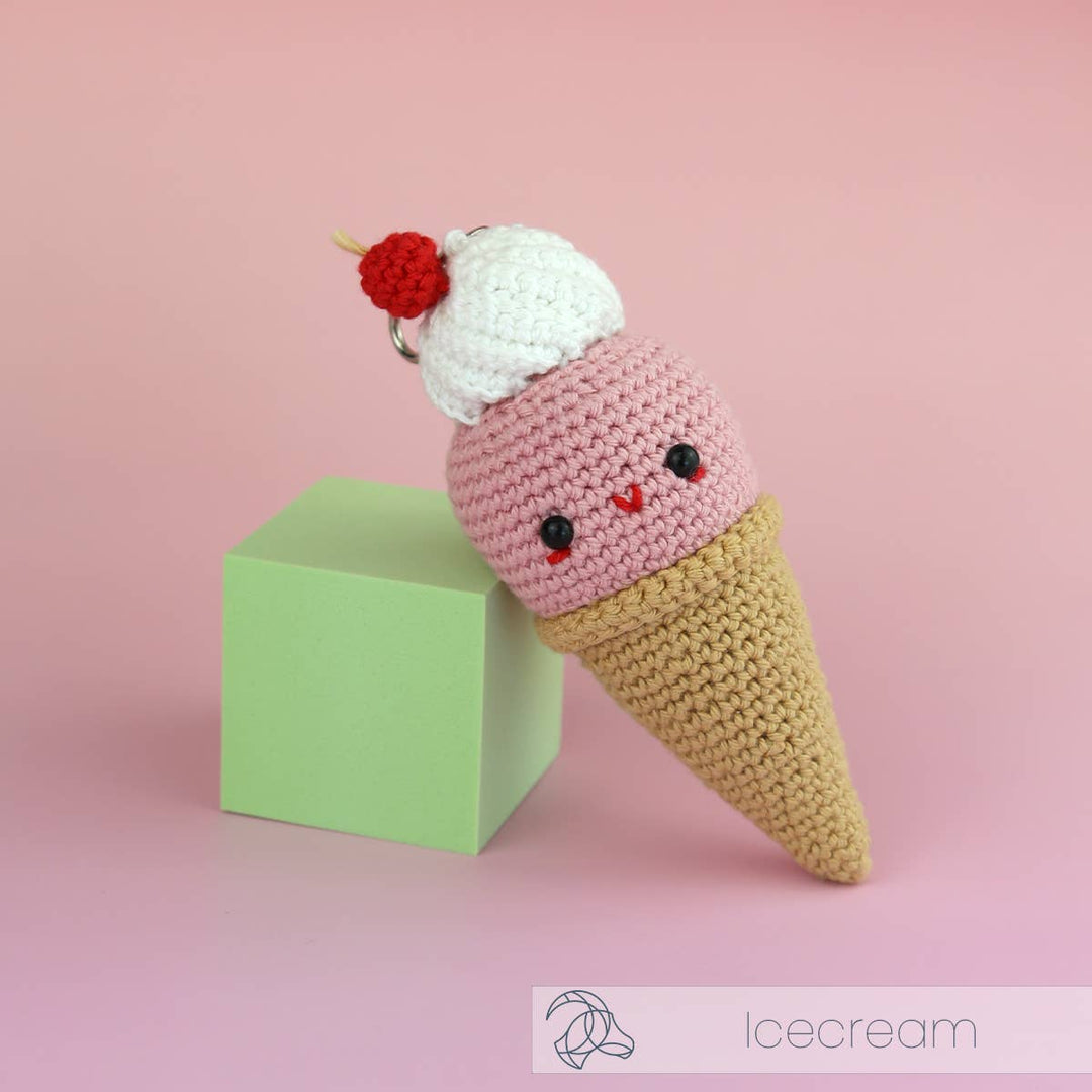 Hardicraft USA - DIY Crochet Kit - Ice Cream Bag Charm - Pisgah Needleworks