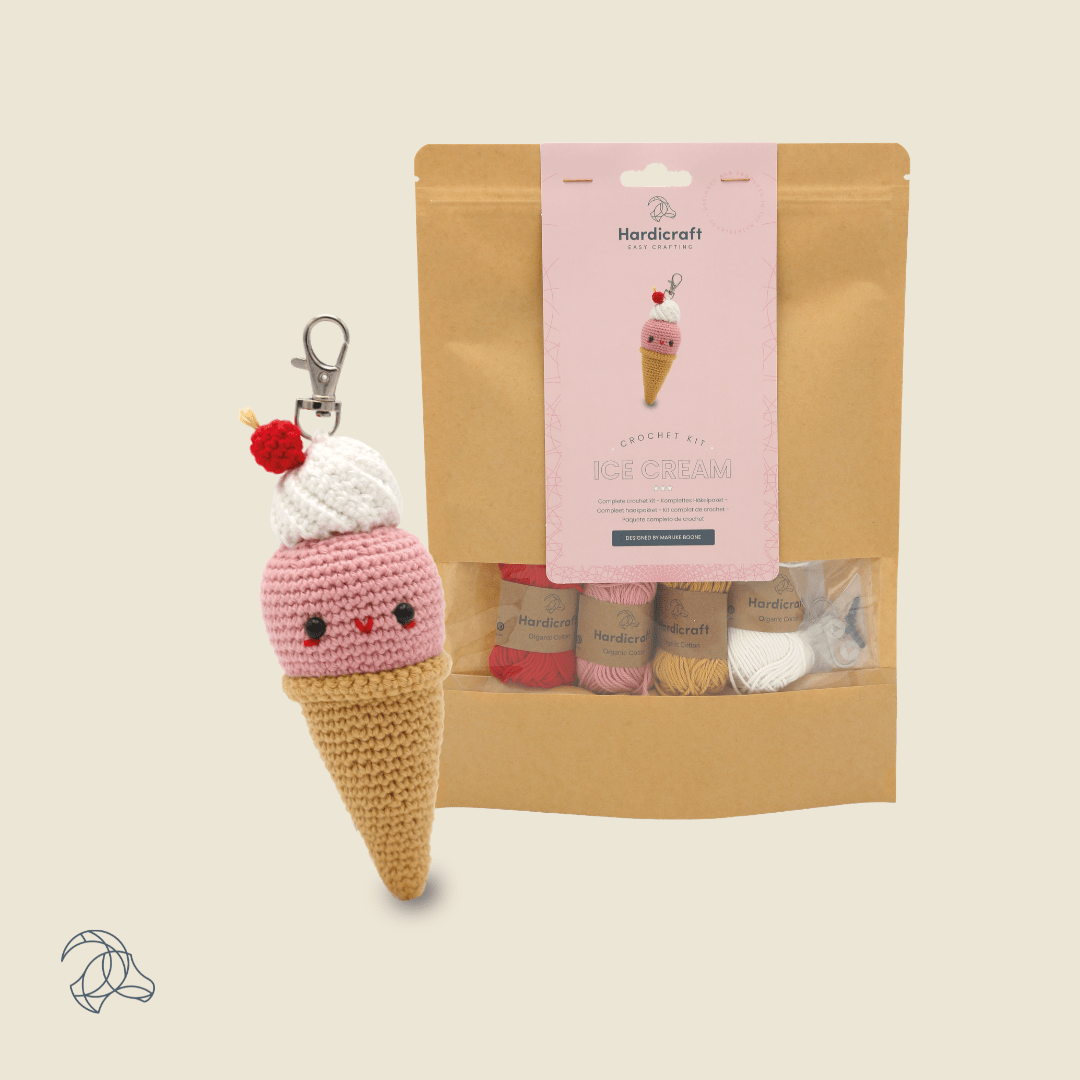 Hardicraft USA - DIY Crochet Kit - Ice Cream Bag Charm - Pisgah Needleworks