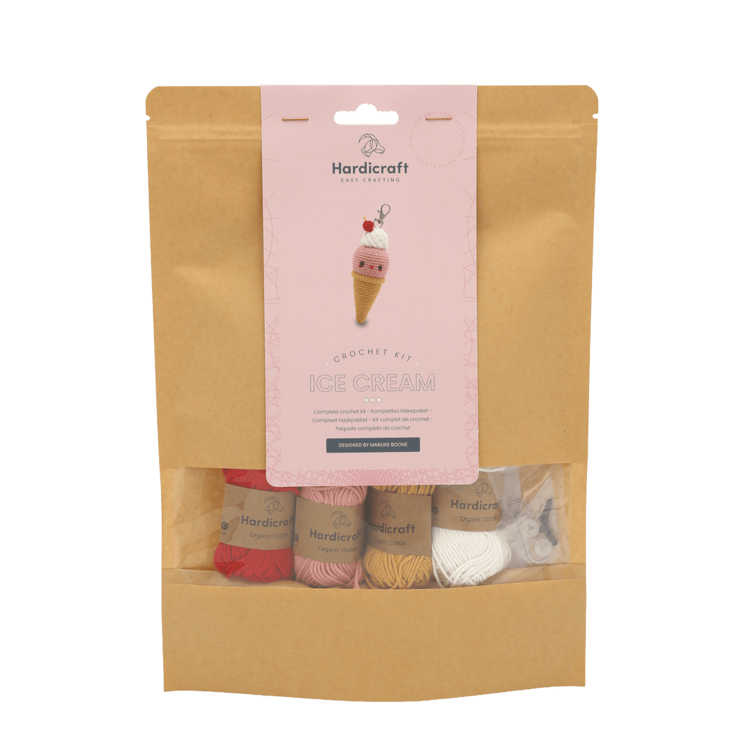 Hardicraft USA - DIY Crochet Kit - Ice Cream Bag Charm - Pisgah Needleworks