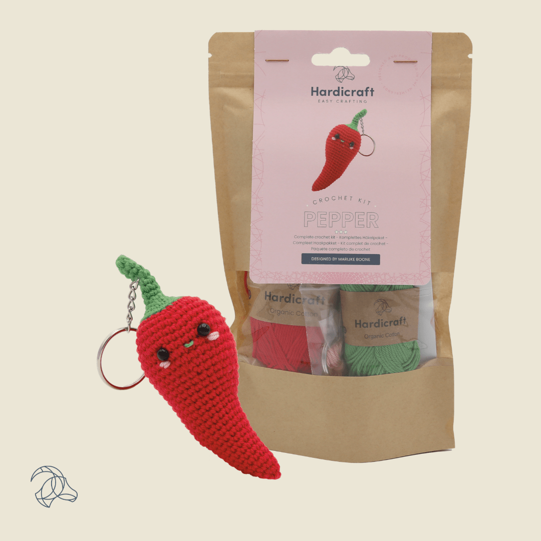 Hardicraft USA - DIY Crochet Kit - Pepper Bag Charm - Pisgah Needleworks