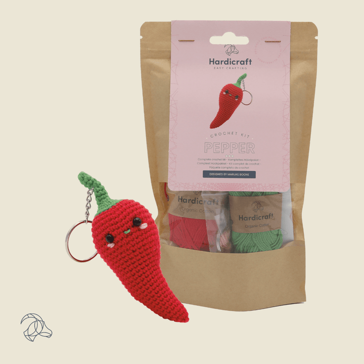 Hardicraft USA - DIY Crochet Kit - Pepper Bag Charm - Pisgah Needleworks