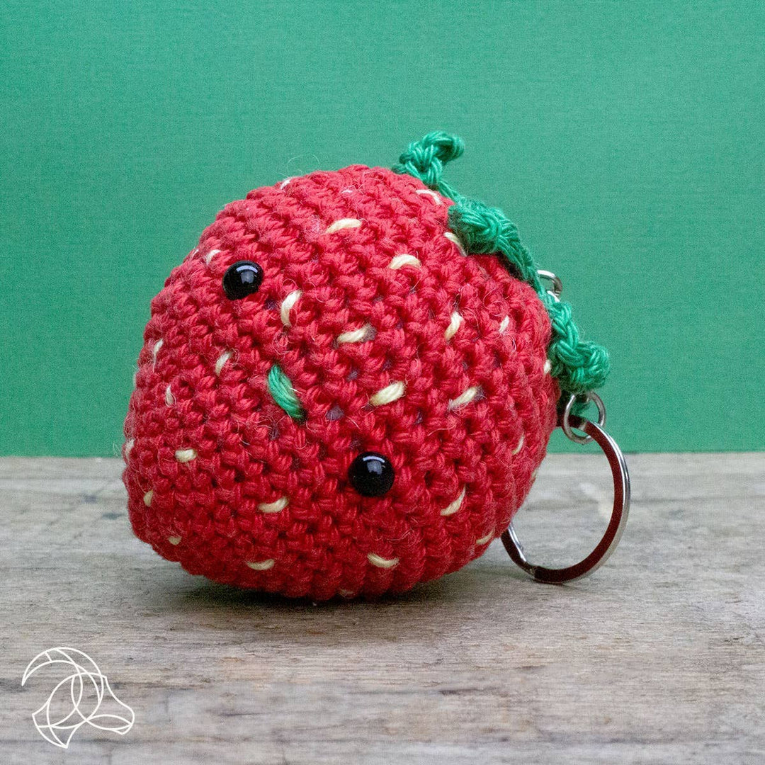 Hardicraft USA - DIY Crochet Kit - Strawberry Bag Charm - Pisgah Needleworks