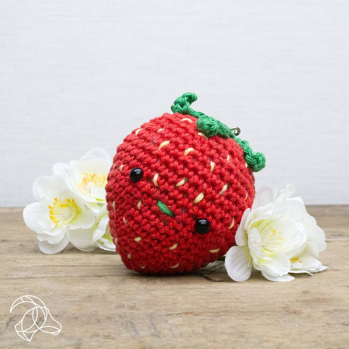 Hardicraft USA - DIY Crochet Kit - Strawberry Bag Charm - Pisgah Needleworks