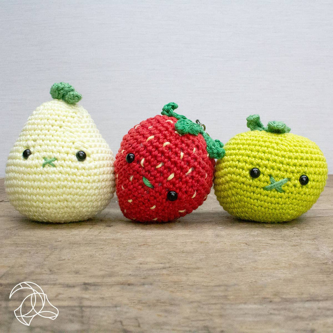 Hardicraft USA - DIY Crochet Kit - Strawberry Bag Charm - Pisgah Needleworks