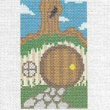 Hobbit Hole Home Needlepoint Canvas – 2.25"x4", 18 Mesh by Misty Morrow - Pisgah Needleworks