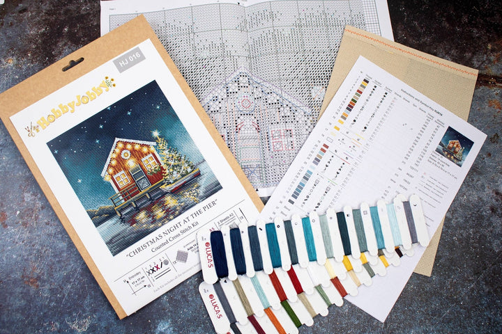 HobbyJobby - Cross Stitch Kit HobbyJobby - Christmas Night at The Pier - Pisgah Needleworks