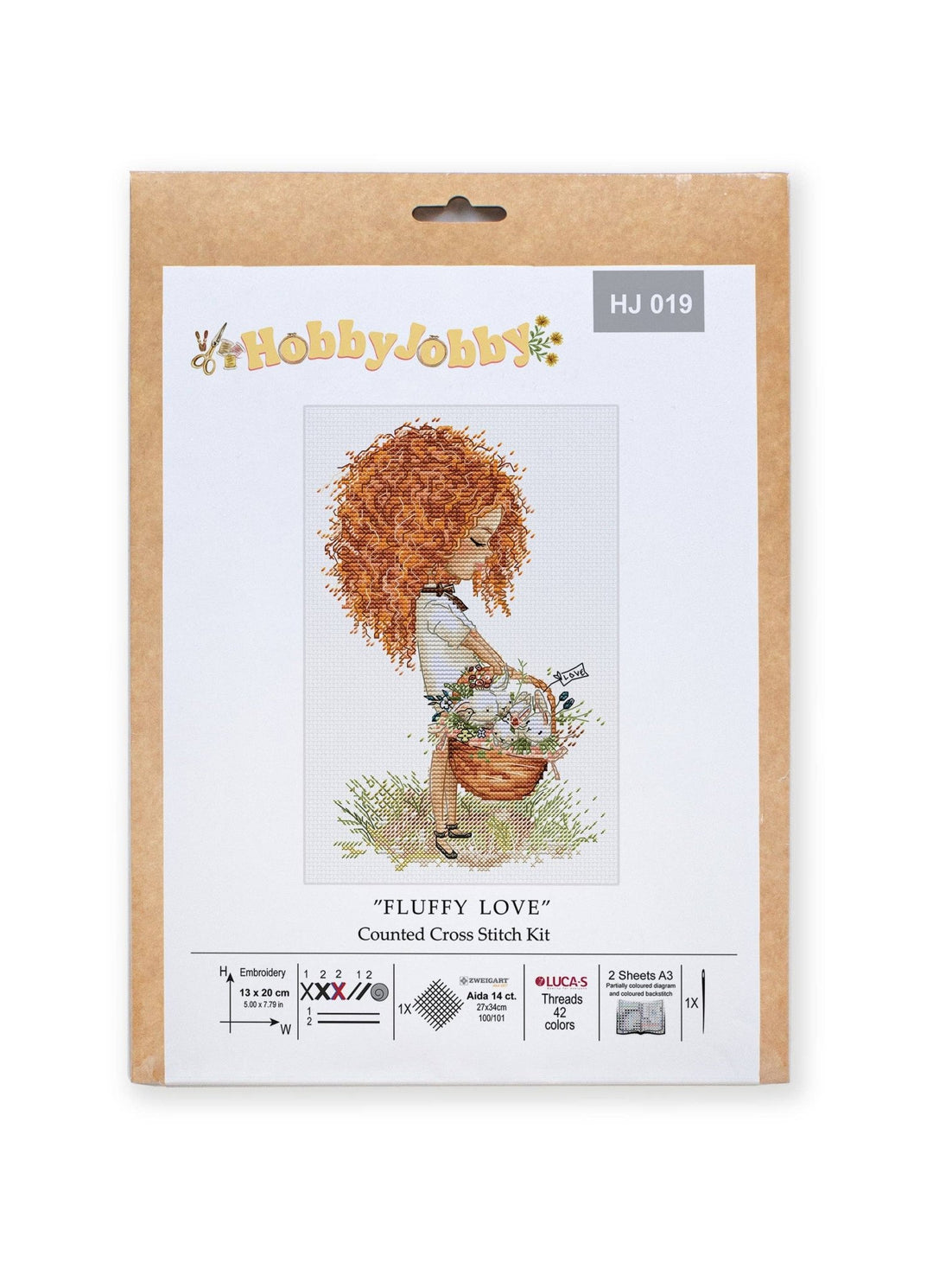 HobbyJobby - Cross Stitch Kit HobbyJobby - Fluffy Love - Pisgah Needleworks