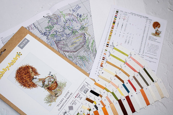 HobbyJobby - Cross Stitch Kit HobbyJobby - Fluffy Love - Pisgah Needleworks