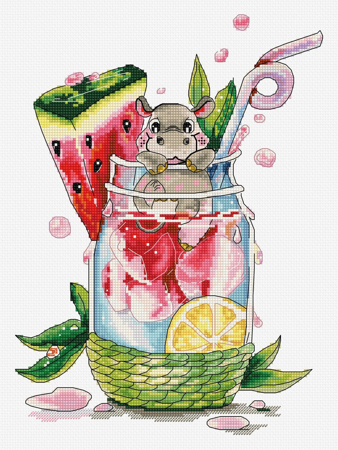 HobbyJobby - Cross Stitch Kit HobbyJobby - Happy Hippo - Pisgah Needleworks