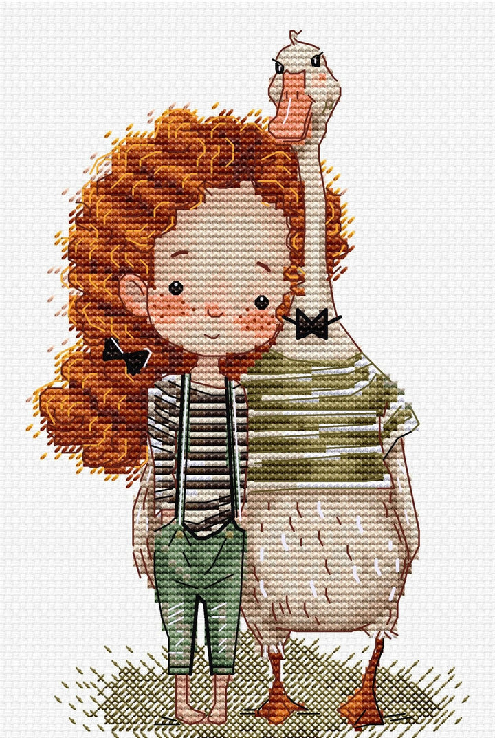 HobbyJobby - Cross Stitch Kit HobbyJobby - Lucy and The Goose - Pisgah Needleworks