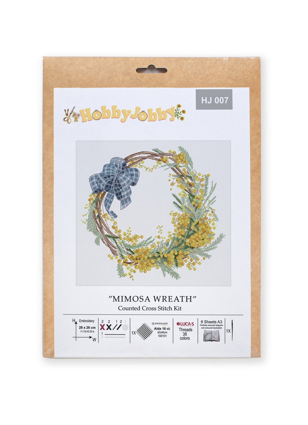 HobbyJobby - Cross Stitch Kit HobbyJobby - Mimosa Wreath - Pisgah Needleworks
