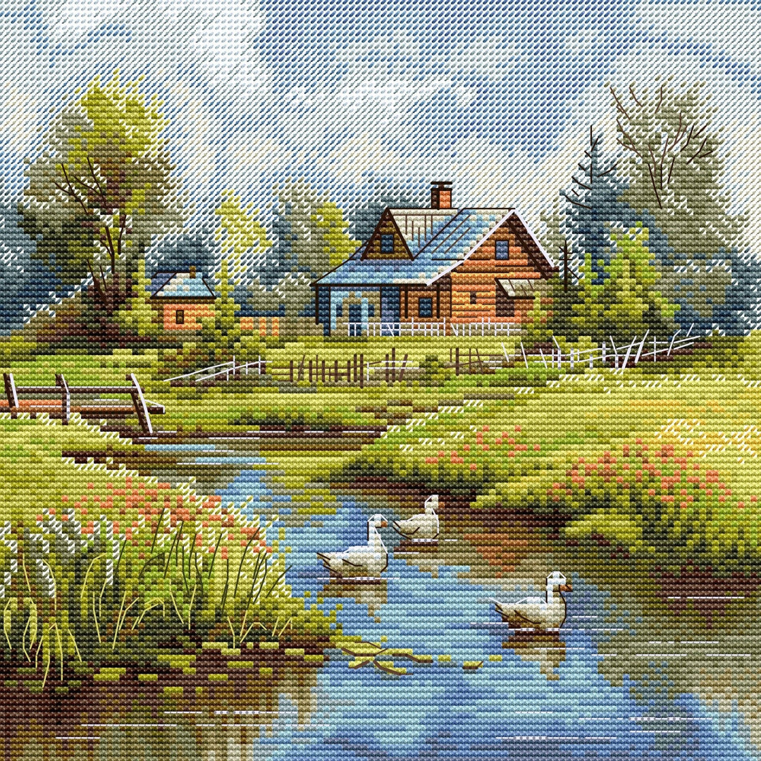 HobbyJobby - Cross Stitch Kit HobbyJobby - Summer in The Village - Pisgah Needleworks