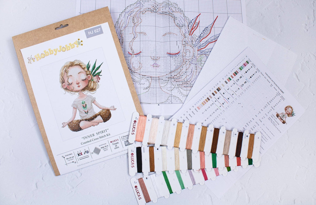 HobbyJobby – Inner Spirit Counted Cross Stitch Kit (14ct Aida) - Pisgah Needleworks