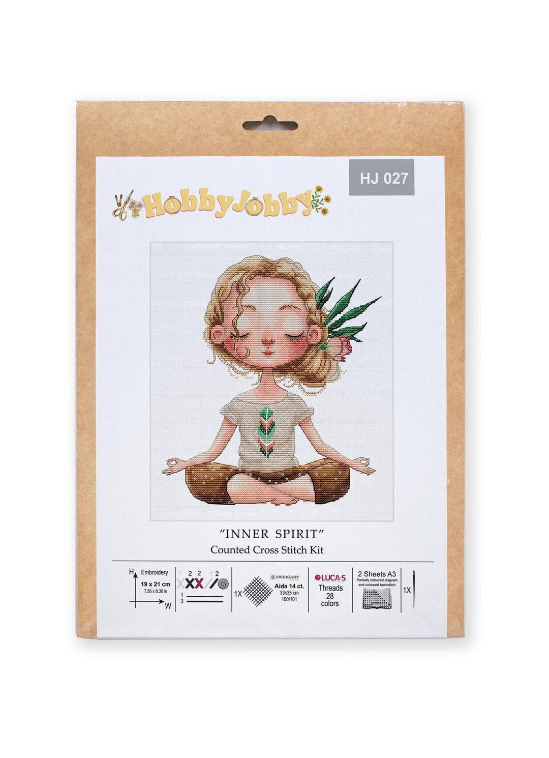 HobbyJobby – Inner Spirit Counted Cross Stitch Kit (14ct Aida) - Pisgah Needleworks