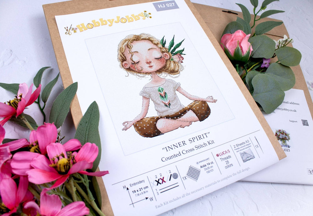 HobbyJobby – Inner Spirit Counted Cross Stitch Kit (14ct Aida) - Pisgah Needleworks