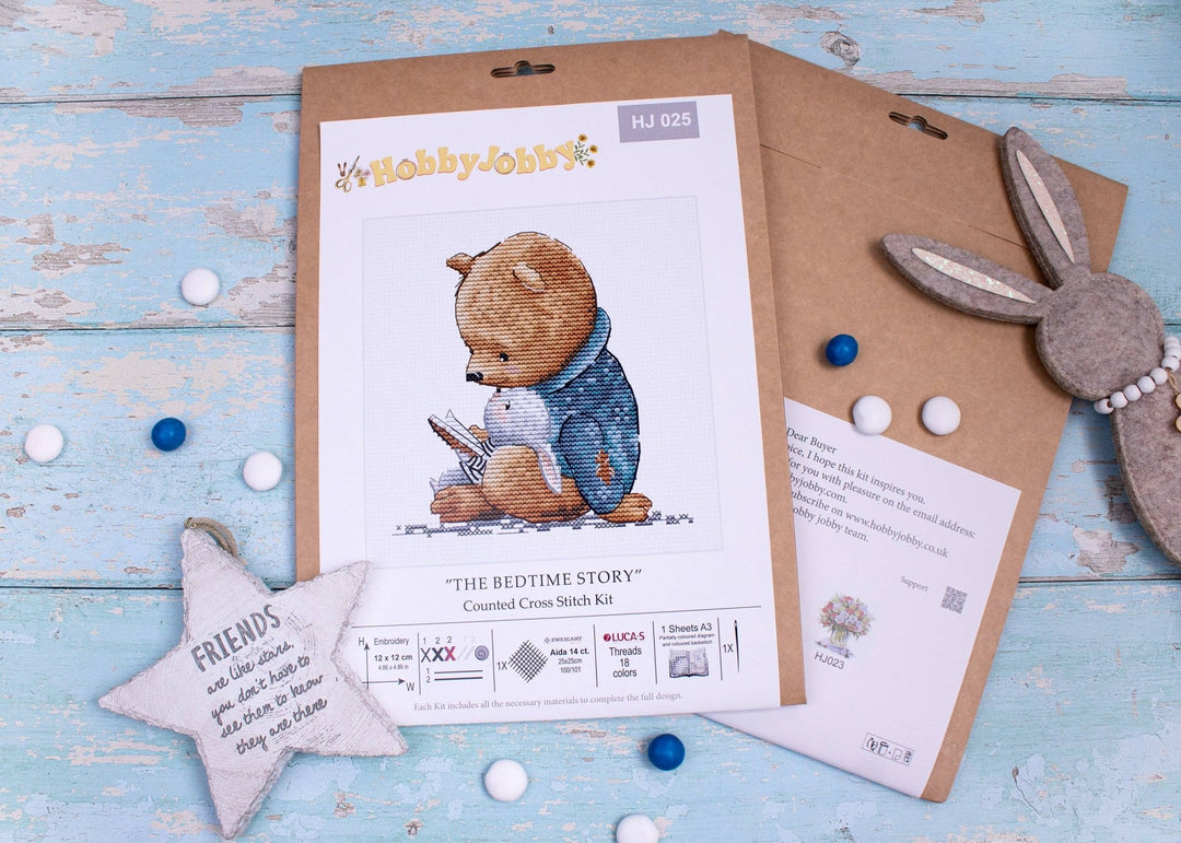 HobbyJobby – The Bedtime Story Counted Cross Stitch Kit (14ct Aida) - Pisgah Needleworks