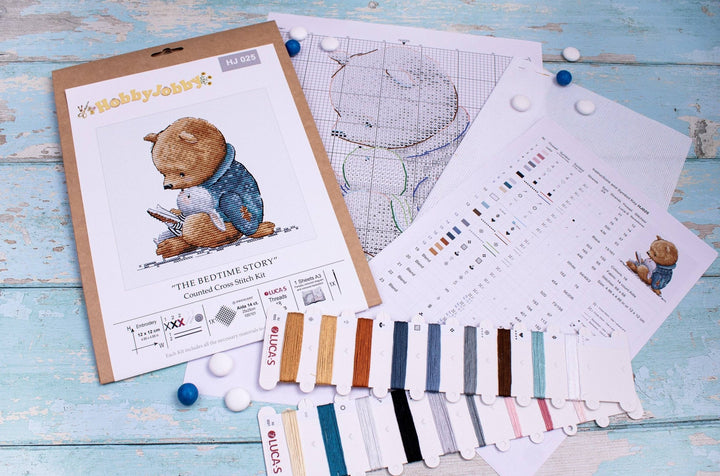 HobbyJobby – The Bedtime Story Counted Cross Stitch Kit (14ct Aida) - Pisgah Needleworks
