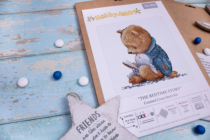 HobbyJobby – The Bedtime Story Counted Cross Stitch Kit (14ct Aida) - Pisgah Needleworks