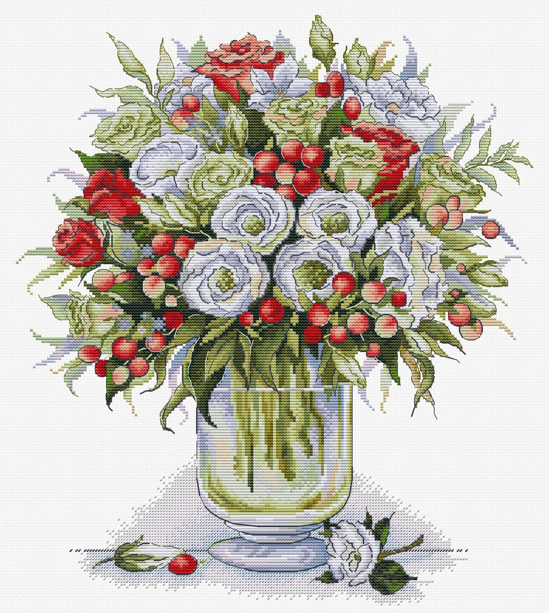 HobbyJobby – The Passion Bouquet Counted Cross Stitch Kit (16ct Aida) - Pisgah Needleworks