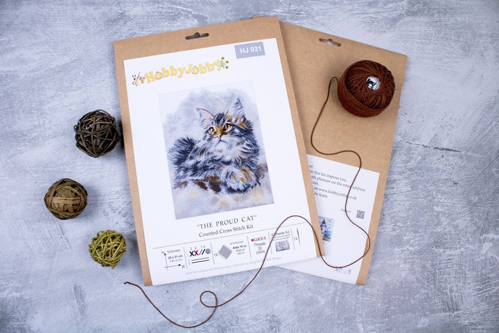HobbyJobby – The Proud Cat Counted Cross Stitch Kit (16ct Aida) - Pisgah Needleworks