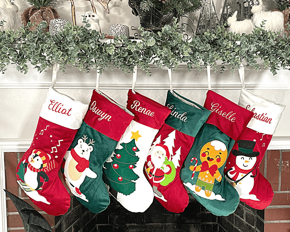 Holiday Blanks - Appliqué Velvet stocking blanks: Santa - Pisgah Needleworks