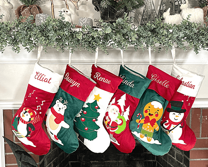 Holiday Blanks - Appliqué Velvet stocking blanks: Santa - Pisgah Needleworks