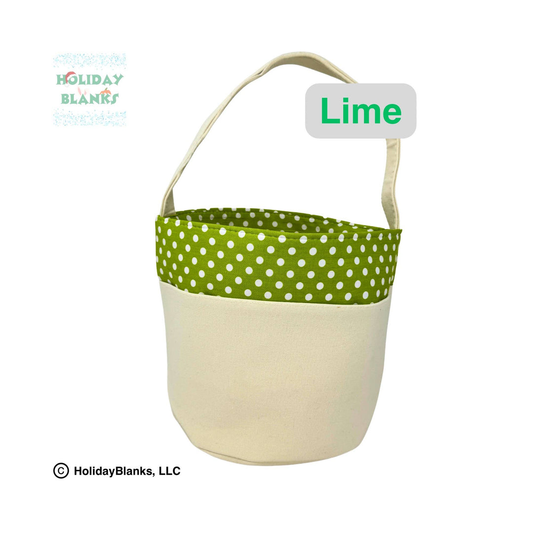 Holiday Blanks - Easter basket embroidery blanks with small dot design: Blue - Pisgah Needleworks