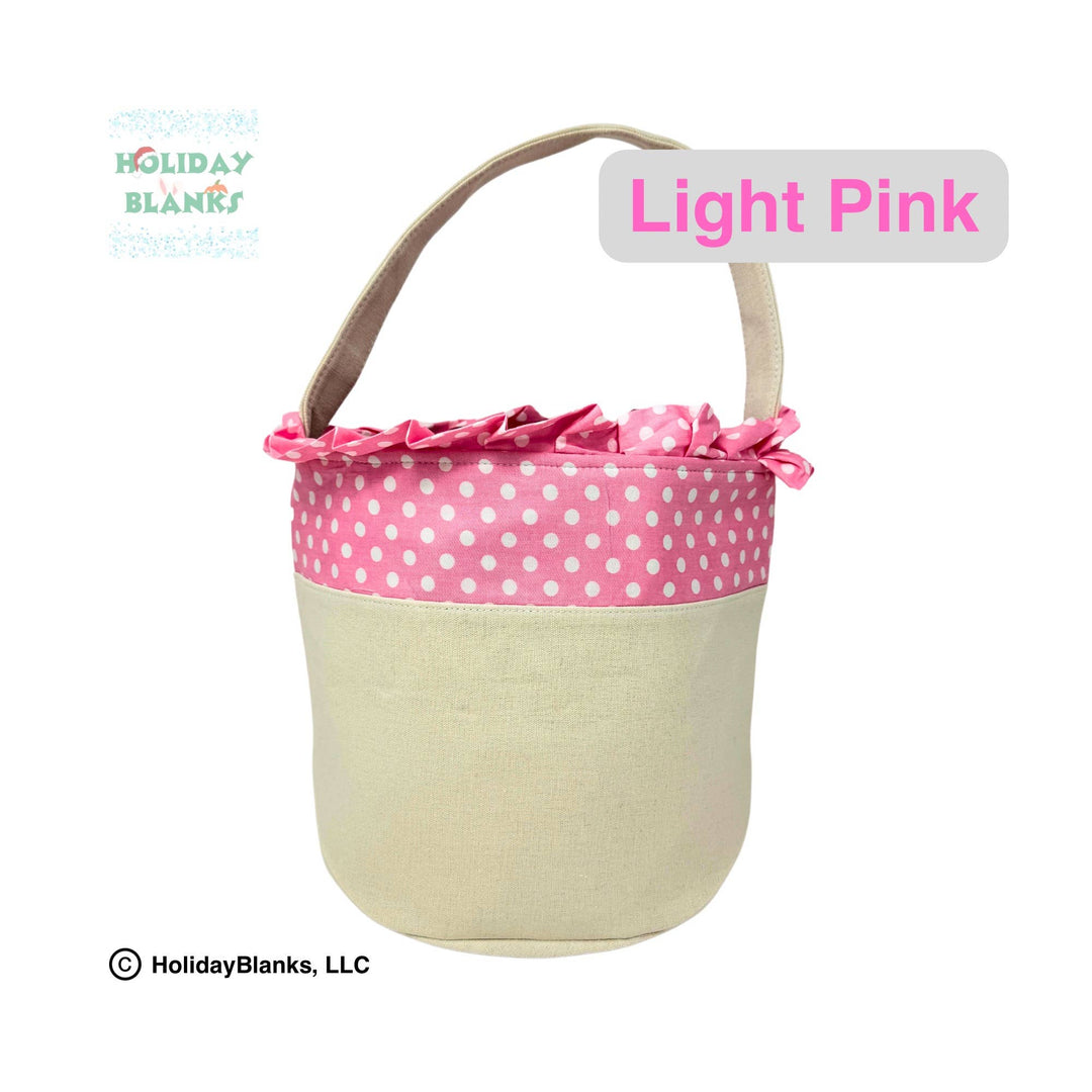 Holiday Blanks - Easter basket embroidery blanks with small dot design: Blue - Pisgah Needleworks