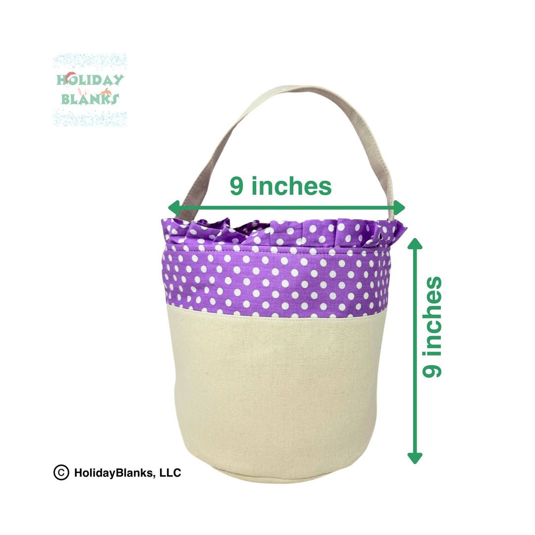 Holiday Blanks - Easter basket embroidery blanks with small dot design: Blue - Pisgah Needleworks