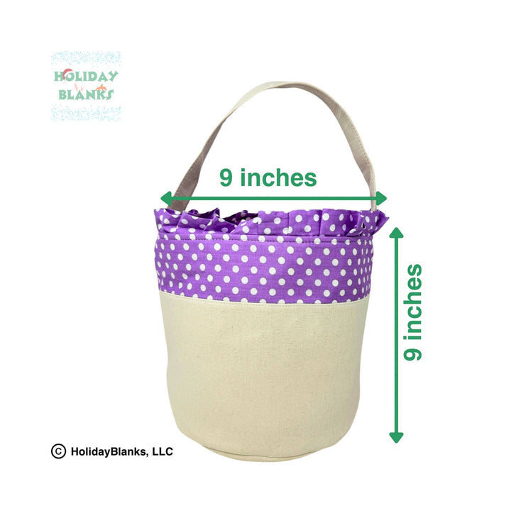 Holiday Blanks - Easter basket embroidery blanks with small dot design: Blue - Pisgah Needleworks